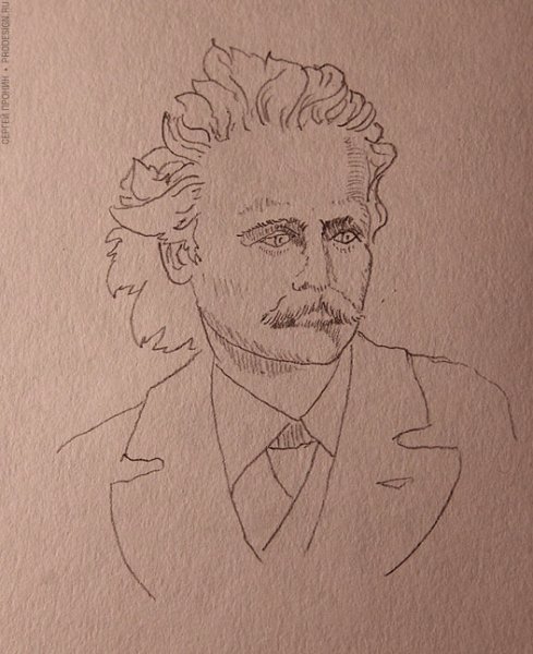 Эдвард Григ карандашом