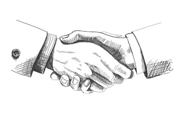 Рукопожатие иллюстрация