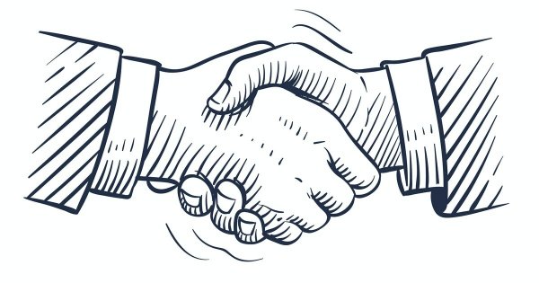 Рукопожатие рисунок карандашом
