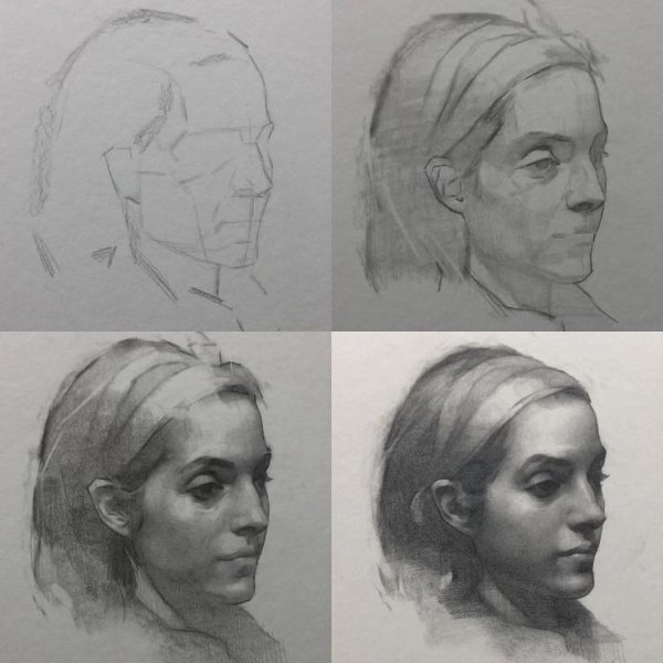 Этапы рисования академического портрета