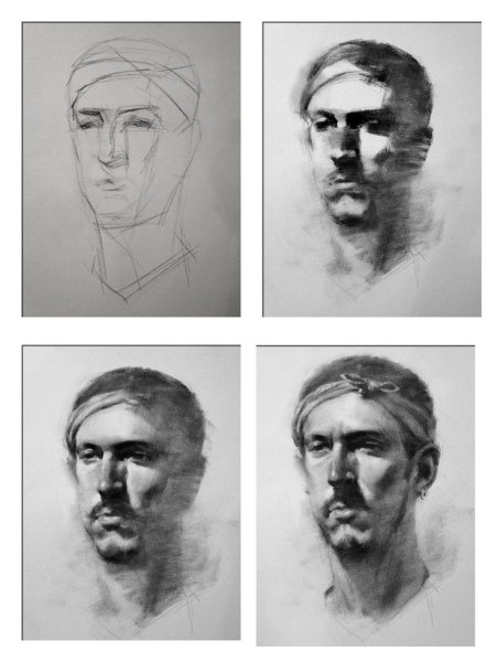 Этапы рисунка портрета