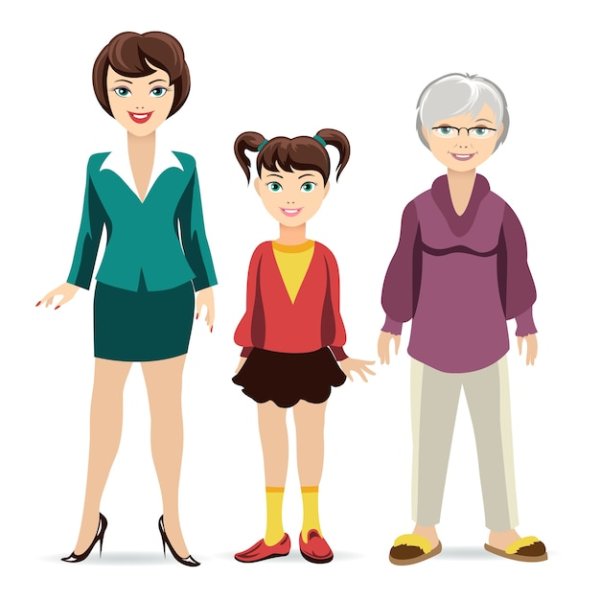 Девочка женщина бабушка