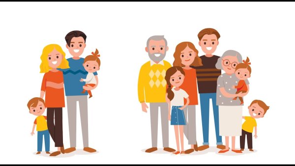 Три поколения семьи иллюстрация