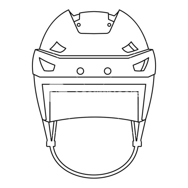 Шлем хоккейный сбоку вектор
