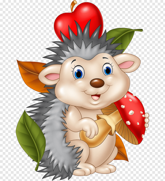 Ежик на прозрачном фоне