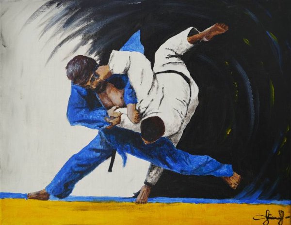 Дзюдоист живопись