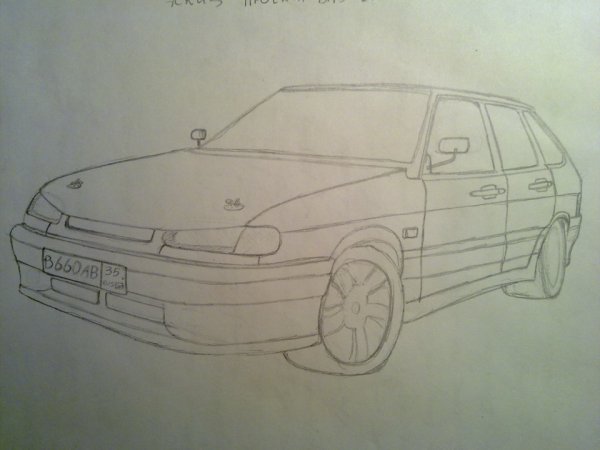 ВАЗ 2114 карандашом