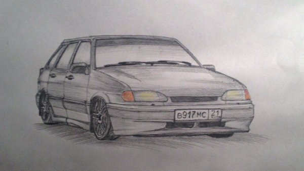 ВАЗ 2114 карандашом