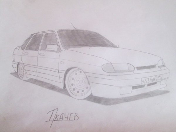 ВАЗ 2115 нарисовать сбоку