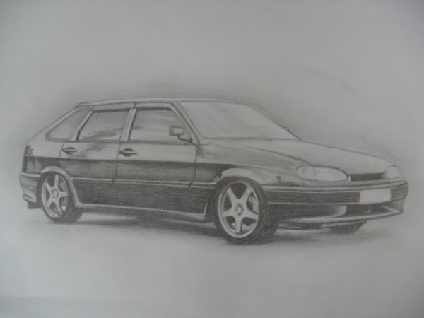 ВАЗ 2114 карандашом