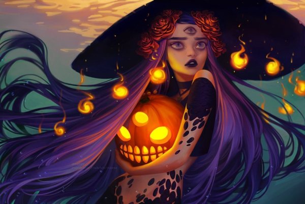 Helloween иллюстрация ведьма