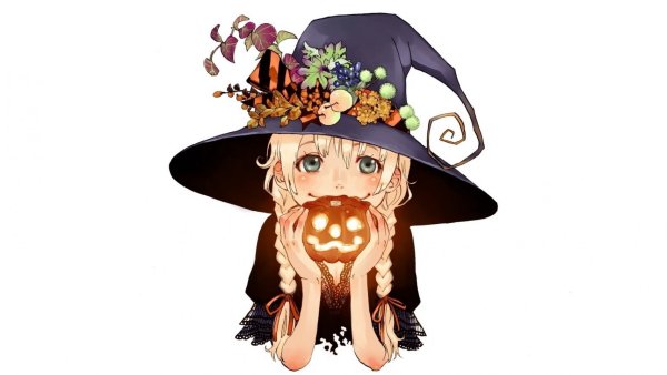 Аниме ведьмочка Хэллоуин