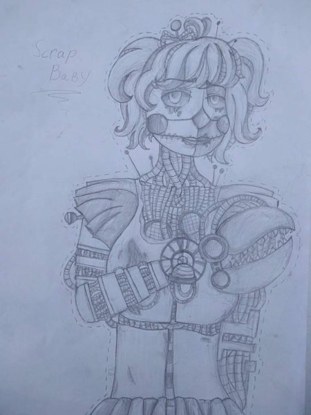 Раскраска ФНАФ 6 скрап бейби