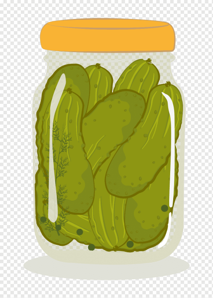 Банка с огурцами мультяшное