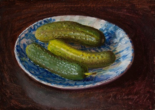 Соленый огурец живопись