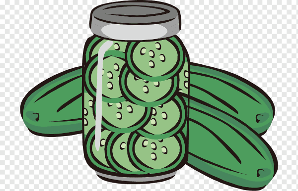 Банка с огурцами мультяшная
