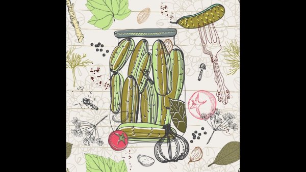 Скетч банка с огурцами