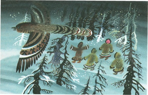 Иллюстрацию к народной Ненецкой сказке "Кукушка".