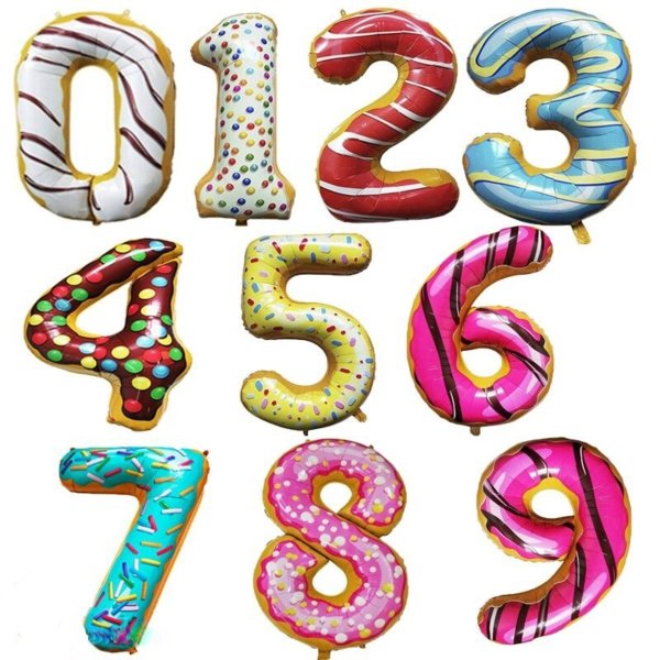 Фольгированные цифры разных цветов