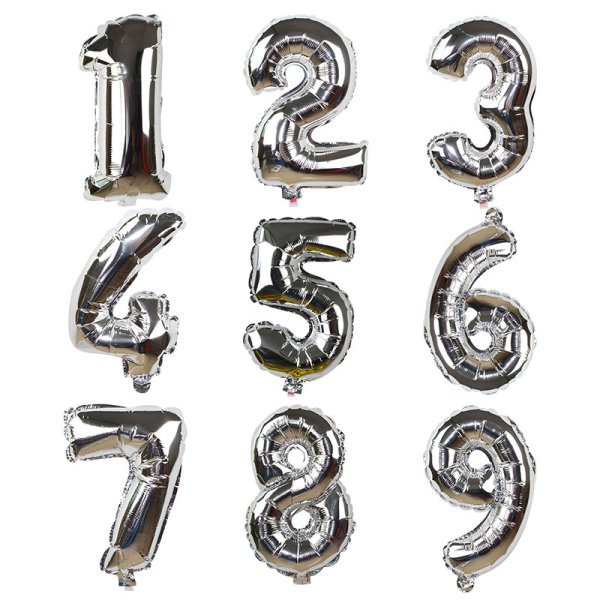 Шары фольга цифры золото серебро