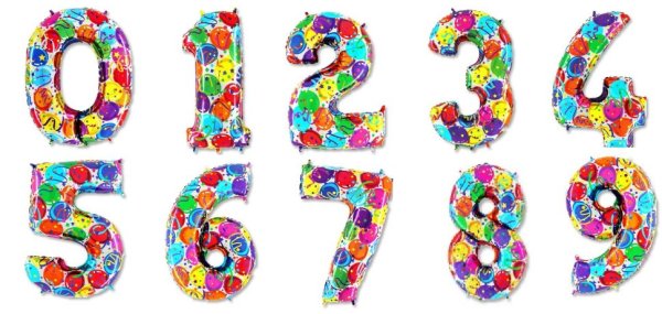 Фольгированные цифры разноцветные