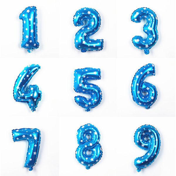Цифры фольга синие
