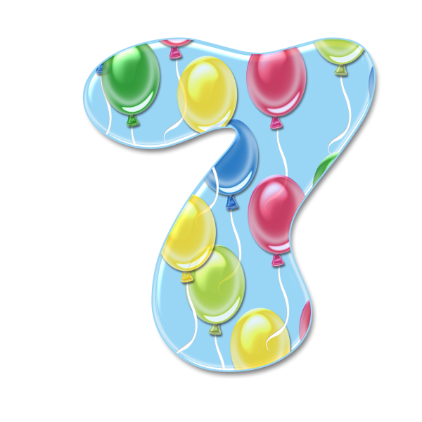 Веселые цифры на прозрачном фоне