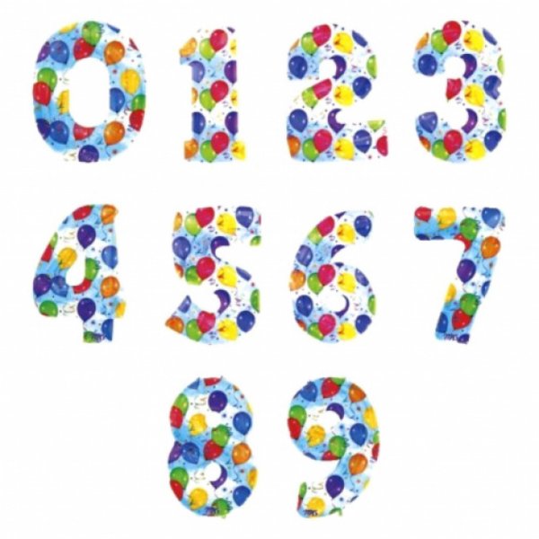 Цветные шары с цифрами