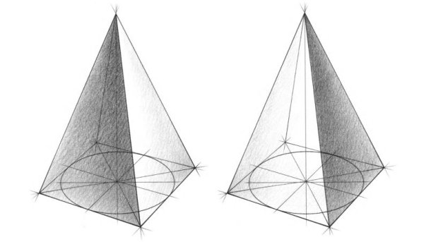 Четырехгранная пирамида рисунок Академический