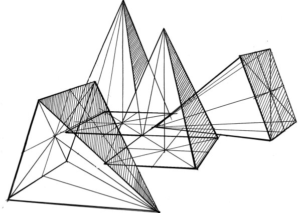 Рисование геометрических тел (Призма, пирамида, куб).