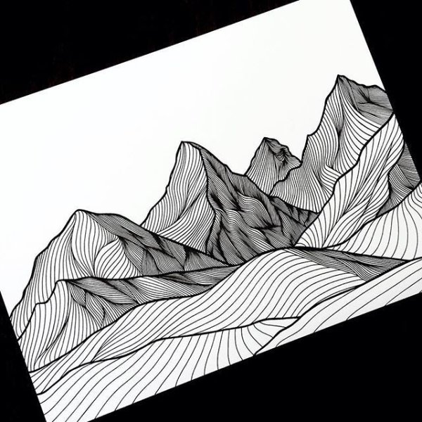 Горы линейная Графика