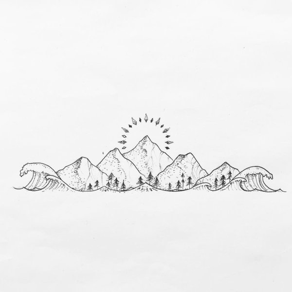 Горы тату эскизы