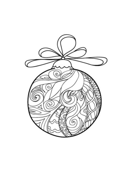 Елочные игрушки раскраска