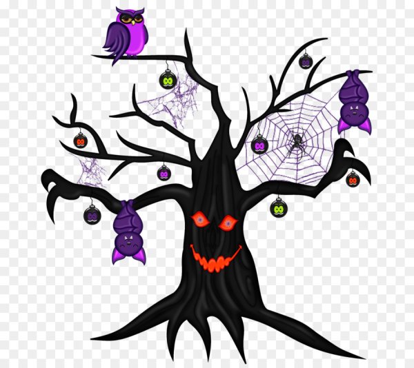 Страшное дерево на Хэллоуин