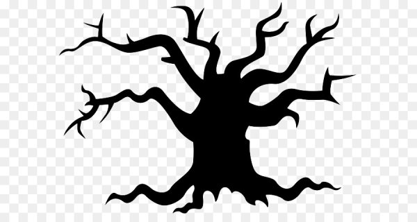 Трафарет дерева на Хэллоуин