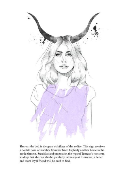 Девушка Телец нарисовать