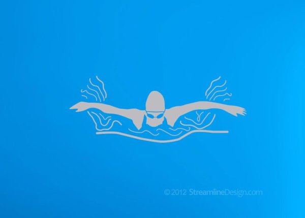 Силуэт пловца Баттерфляй