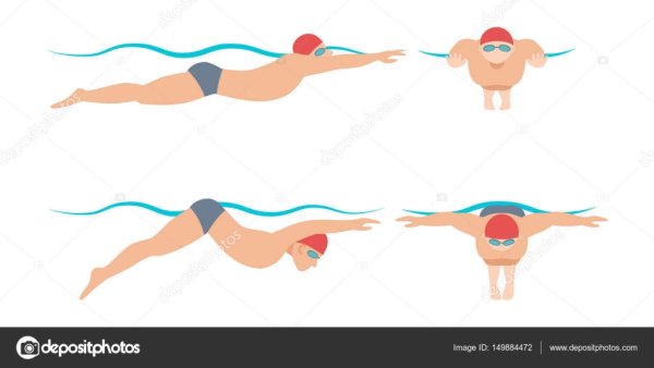 Стили плавания иллюстрации