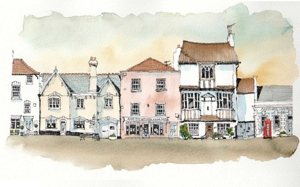 Скетчинг домики голландские