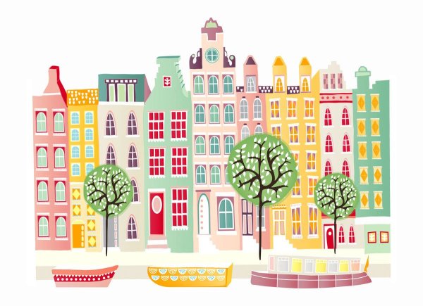 Здания в городе для детей