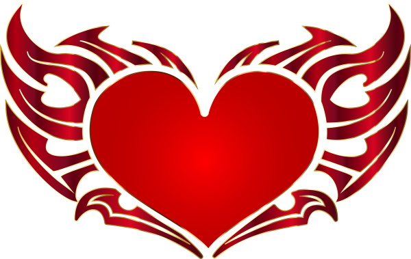 Раскраски сердечки с крыльями