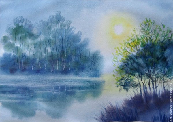 Пейзаж акварелью