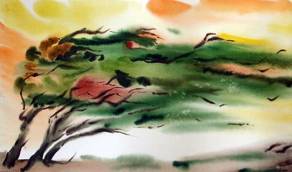 Техника рисования по сырому