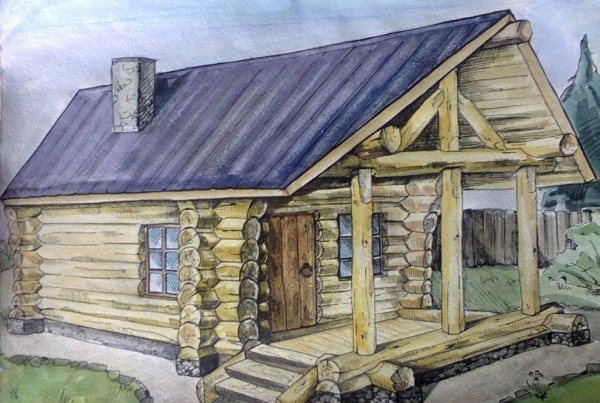 Рисование избы