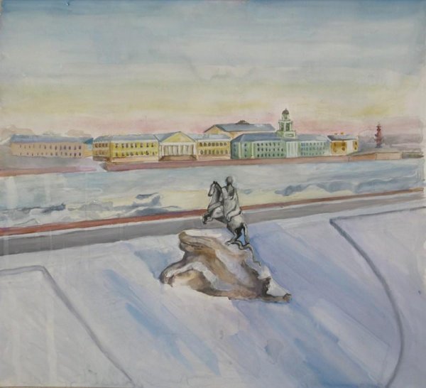 Зимний Петербург рисунок