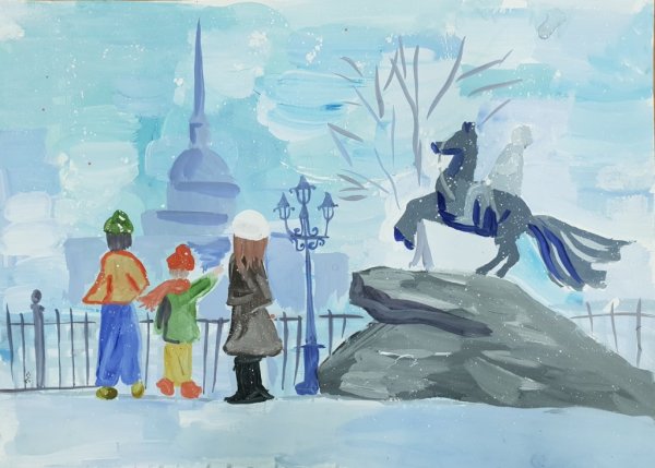 Зимний Петербург рисунки детей