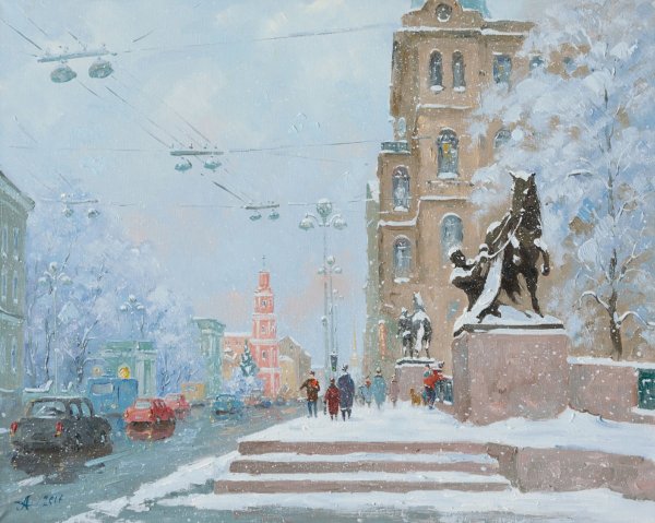 Художник Александр Александровский зима в Петербурге