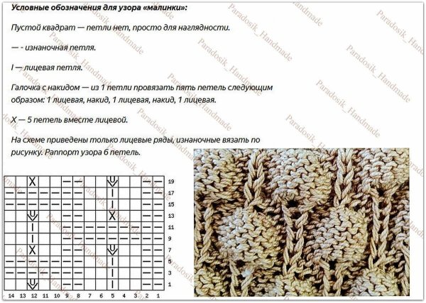 Узор малинки схема