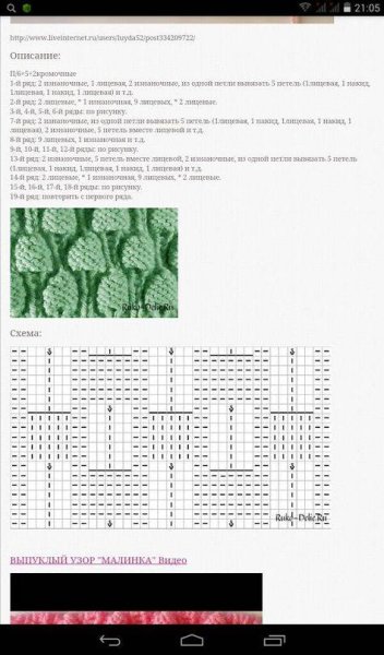 Вязание спицами шишечки узоры и схемы