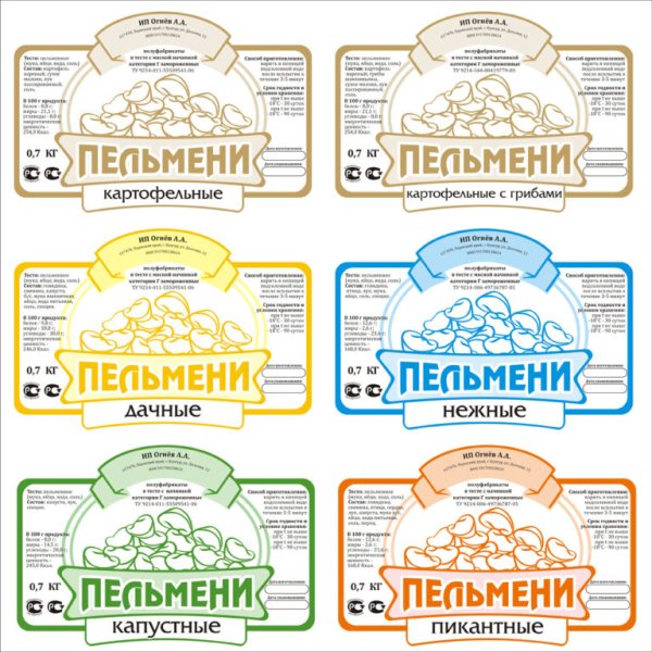 Пельмени этикетка